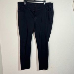 Lane Bryant Black stretchy jeans. Super comfortable, very good stretch.